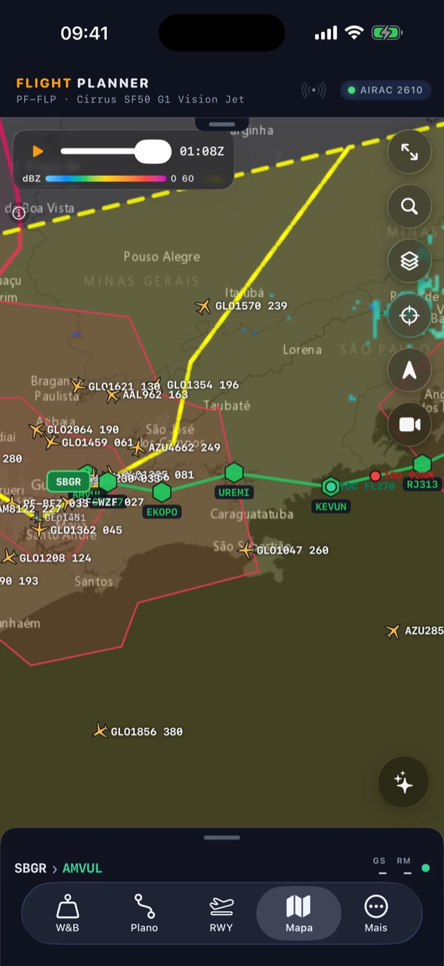 Tráfego ao vivo no mapa